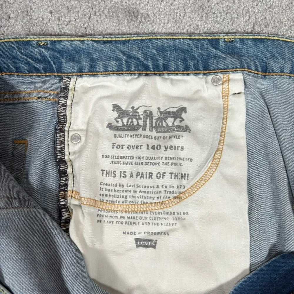 Levis 511 Jean Shorts Mens 42 Light‎ Blue Denim Faded Stretch Skater